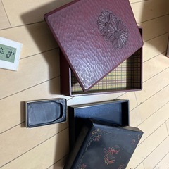 文箱２つと硯の画像