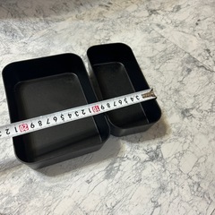 ㉓　黒　収納ケース　２個　重ねれるケースの画像
