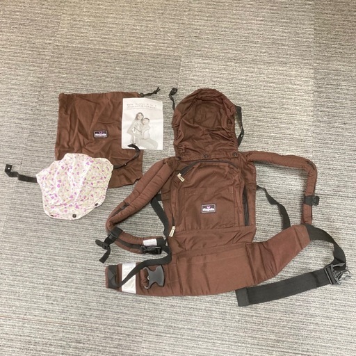 flagola ★ 抱っこ紐　ブラウン　替フード・収納袋付き　箱入り　人気