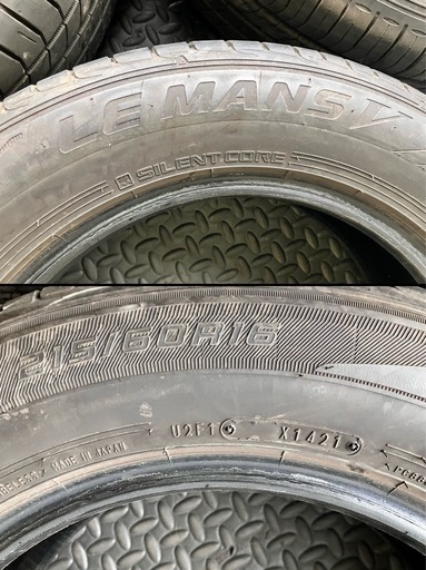 DUNLOP LE MANS V 215/60R16 2021年製 バリ山 サイレントコア ダンロップ ルマン5 エスティマ カムリ クラウン ヴェゼル デリカ CX-3
