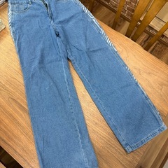 DAZY デイジー サイドゼブラ柄 ワイドデニム Lサイズ Y2K 完売品の画像