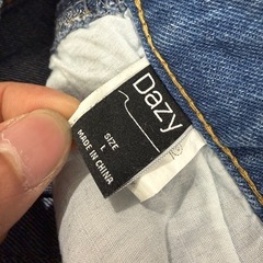 DAZY デイジー サイドゼブラ柄 ワイドデニム Lサイズ Y2K 完売品の画像