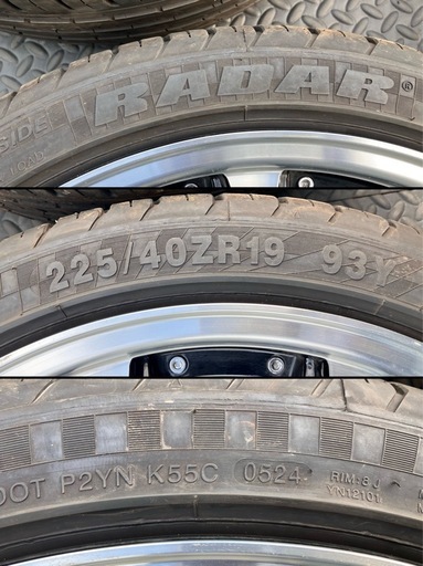 ANHELO CORAZON VEIN アネーロコラソン 19インチ 8J IS45 PCD114.3 5H 225/40R19 タイヤバリ山 ノア ヴォクシー クラウン シビック