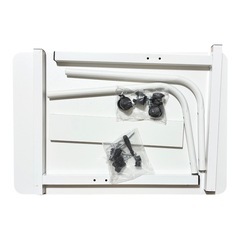 昇降式キャスター付きテーブル　ホワイト簡易机　ベッドソファサイド　パソコンデスクの画像