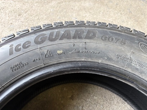 YOKOHAMA G075 175/80R16 4本 スタッドレスタイヤ中古 7-8分山程度 2019年製 ジムニー