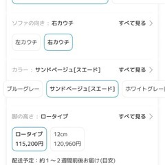 ベージュ L字型ソファ カウチソファ
の画像