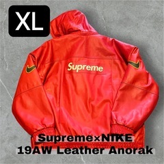 【激レア】Supreme×NIKE　19AW Leather Anorakレザーアノラックの画像