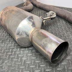 スバル BP BL レガシィ 社外マフラー 砲弾 1本出し リアピース 中間パイプ セット ゼロスポーツ？ メーカー不明の画像