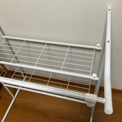 押入れ伸縮ハンガーシェルフ ハンガーラック  ホワイトの画像
