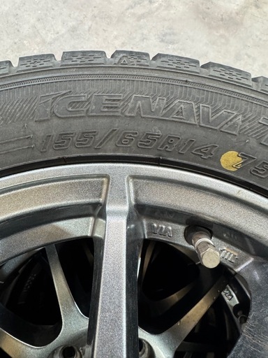 軽自動車に。155/65R14 社外アルミ　スタッドレス