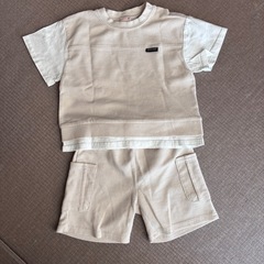 petit main 90 男児セットアップ+半袖Tシャツの画像