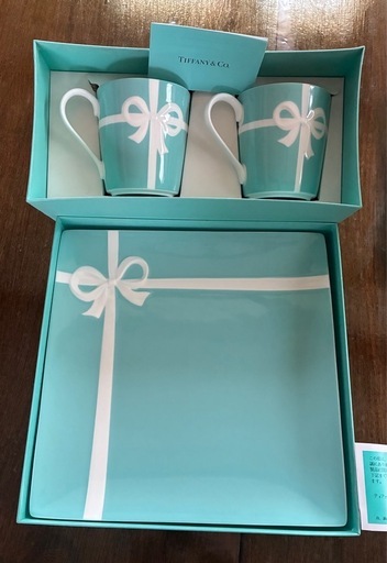 ティファニー ブルーリボン マグカップ ペア プレート セット TIFFANY&Co.