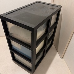 キャスター付き衣装ケース 3段の画像