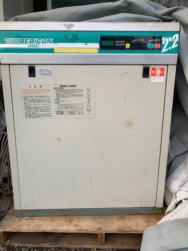 HITACHI 日立 200V 60Hz POD-2 コンプレッサー 小型空気圧縮機
