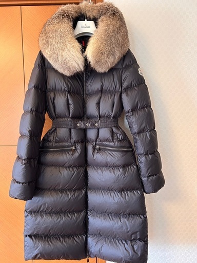 MONCLER ブラック ロングダウンジャケット