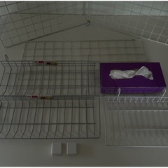 キッチンラック　ランドリーラックなどに　ワイヤーネット　フック棚　ラック　壁用固定グッズ　セット　　の画像