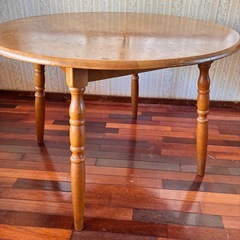 【美品】木製 ラウンドテーブル 直径100cm ダイニングテーブル 早い者勝ちの画像