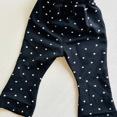 ハート模様パンツ 90サイズ 黒の画像