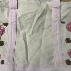 トートバッグ ドット柄 ピンク ブラウン 大容量 肩掛け 水玉模様 バッグ レディース 巾着バッグの画像