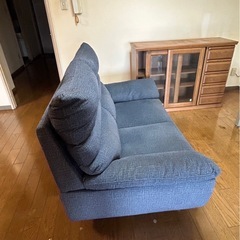 2人掛けソファ グレー ハイバック クッション性◎ の画像