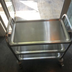 【ステンレス製 】 3段 キッチンワゴン キャスター付き サービスワゴン の画像