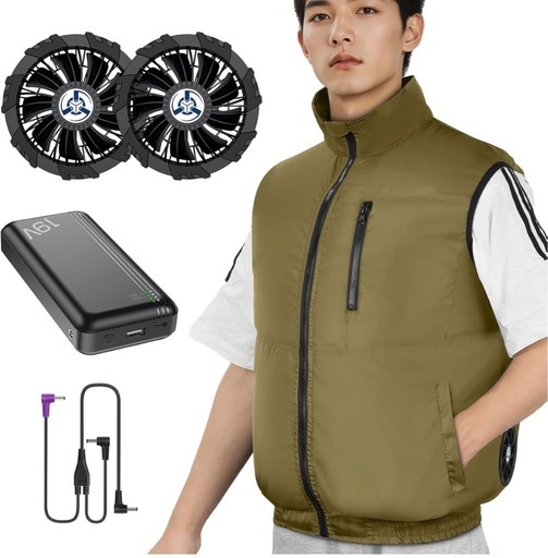空調作業服 ノースリーブ2026式DC19V 作業服 4段階風量 バッテリー付き