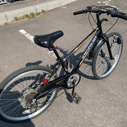 美原店 21テクノロジー 子供用 自転車 24インチ 男の子向け ブラック　ギア付き