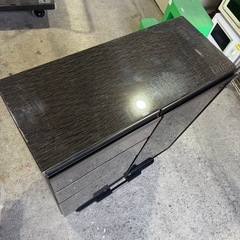  サイドボード リビングボード ハイグロス ブラック木目 黒檀柄 ダークブラウン系 モダン シック rvwの画像