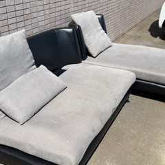 至急！！本日限定！カウチソファ 布張りタイプ (ポーション2KD GY)の画像