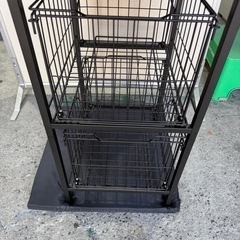 バスケット付き キッチンラック 幅34cm奥41cm高さ160cm スライド棚 キッチンシェルフ キッチンワゴン の画像