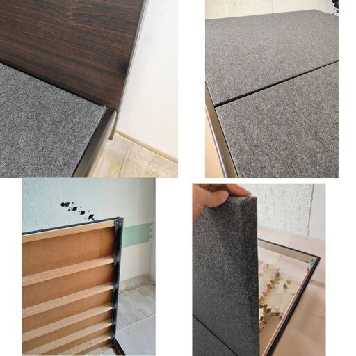クイーンサイズ　ベッド　152×195cm  脚部分加工あり　（ベッドの下にものを収納できるように）　ヘッドボード、すのこボード付き　ASLEEP社製