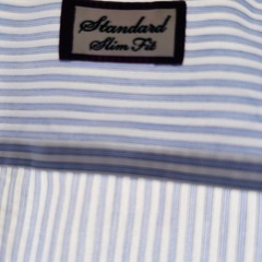 【4/4(土)まで】【ワイシャツ】メンズYシャツ ストライプ ネイビー おしゃれ 未使用に近いの画像