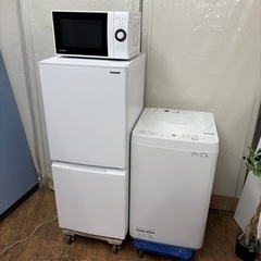 【🐤買取市場 6ヶ月保証】R408 ☀️2023-24年製の高年式♪ 生活家電3点セット SHARP / シャープ 冷蔵庫・洗濯機・電子レンジ ⭐動作確認済⭐クリーニング済の画像