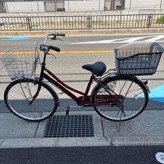 カゴ付き自転車26インチの画像