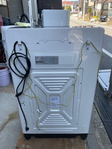 f●t■【美品】山善YAMAZEN・全自動電気洗濯機8kg【YWM-80】大型・ステンレス槽・ノンインバーター おいそぎ/部屋干し/槽