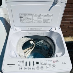 直接引き取り大歓迎⭐︎大阪府下又は近郊は配送設置込み🉑ハイセンス 5.5kg 洗濯機 分解洗浄済み HW-G55A-W 2018年製/YMJ042-02の画像