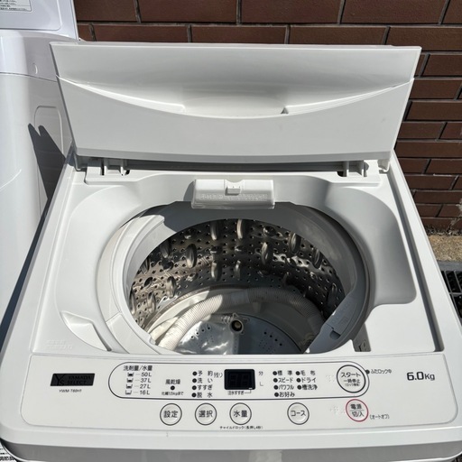 直接引き取り大歓迎⭐︎大阪府下又は近郊は配送設置込み?ヤマダ 6.0kg 全自動洗濯機 槽内分解洗浄済み  YWM-T60H1 202