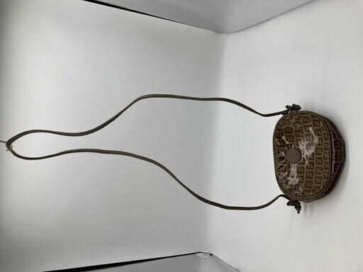 FENDI フェンディ ズッカ柄 ミニ ショルダーバッグ PVC レザー ブラウン