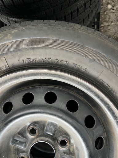 155/80R13, ブリヂストン,2021年,4本ホイルセット BRIDGESTONE（ブリヂストン） 4本セット 155/80R13 BRIDGESTONE NEWNO 
