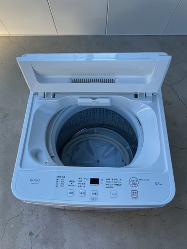 RORO 全自動電気洗濯機 YWM-T55LW 2024年製 5.5kg 簡易清掃済み 現状品 4A