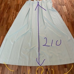 UR団地脱衣所　幅広カーテン約190×210cm  2つ山（1.5倍ヒダ） 脱衣所・間仕切り用の画像