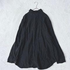 ザラ| ワッシャー加工 オーガンジーブラウス【M】ブラック シンプル ゆったりの画像