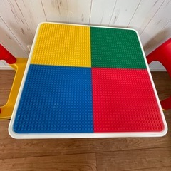 キッズ　テーブル　チェア　レゴ　3点セットの画像