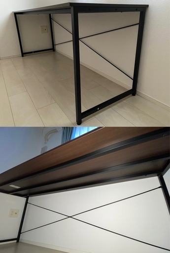 シンプルワークデスク 180cm×60cm モニター パソコンデスク ブラウン