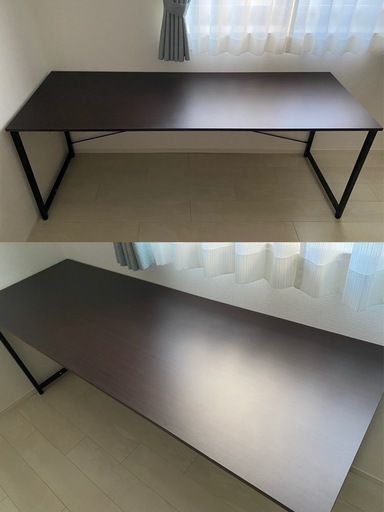 シンプルワークデスク 180cm×60cm モニター パソコンデスク ブラウン