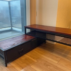 ※2年程使用※【お洒落アンティーク家具】可変式テレビボードの画像