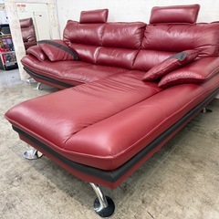 【愛品館 江戸川店 】NITORI 3Pカウチ半革ソファ ロゾKD（ニトリ）の画像