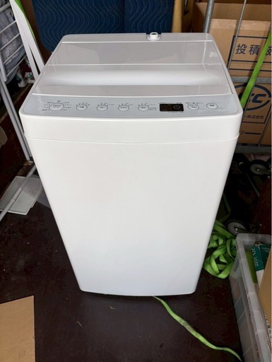 無料配送エリアあり　amadana 4.5kg 全自動洗濯機 AT-WM45B タグレーベル　2019年製