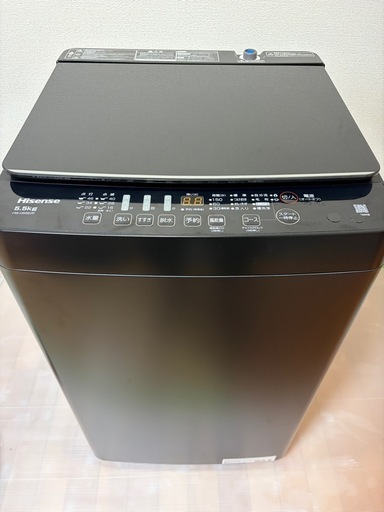 【高年式2023年製】Hisense 洗濯機 5.5kg✨分解洗浄済み！配送設置無料 