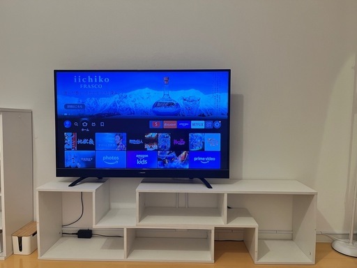 【セット】Maxzen 49型 液晶テレビ ＆ 白テレビボード ＆ Fire TV Stick